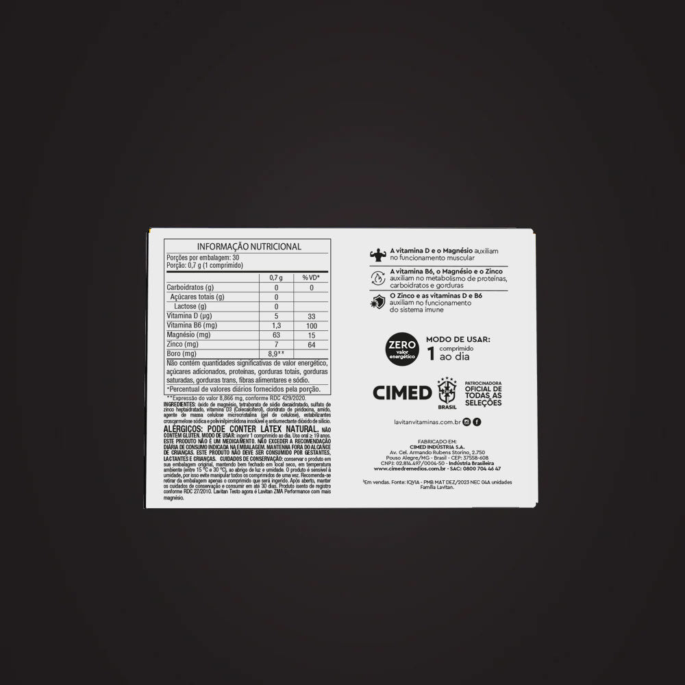 Lavitan ZMA Performance com 30 Comprimidos Revestidos