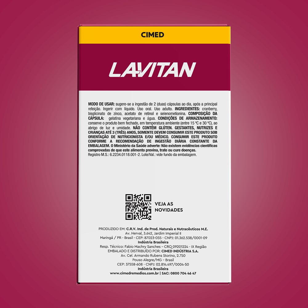 Lavitan Cranberry com 30 Comprimidos