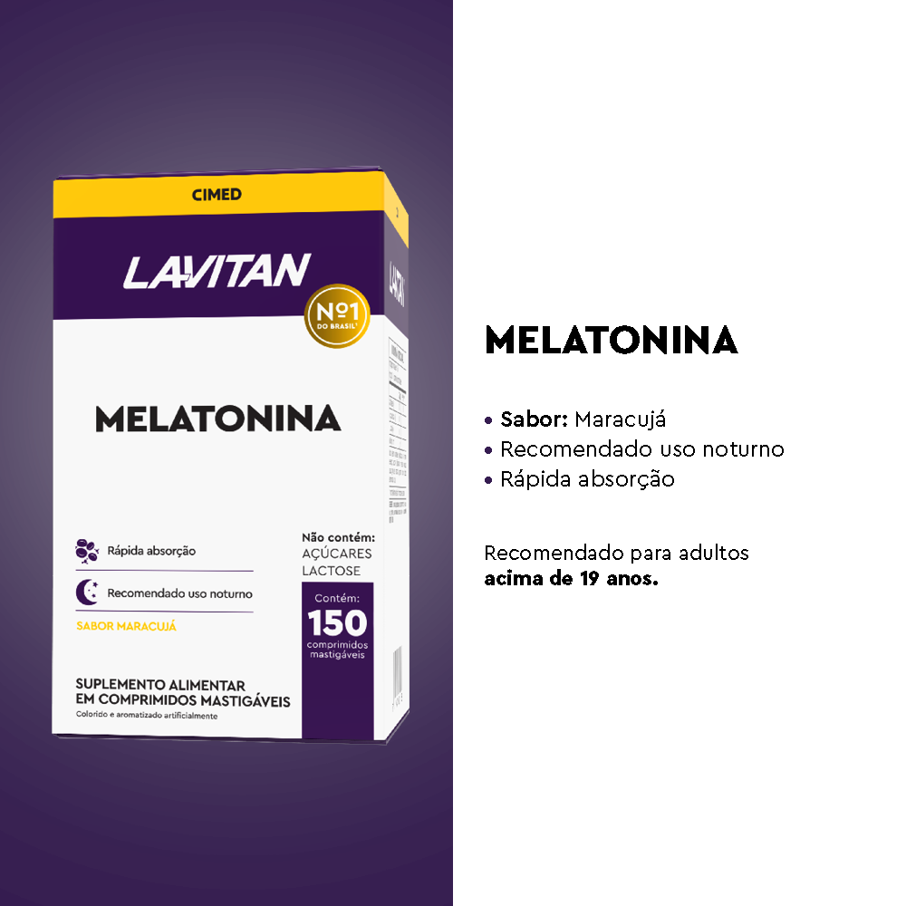 Lavitan Melatonina Maracujá c/ 150 Comprimidos Mastigáveis