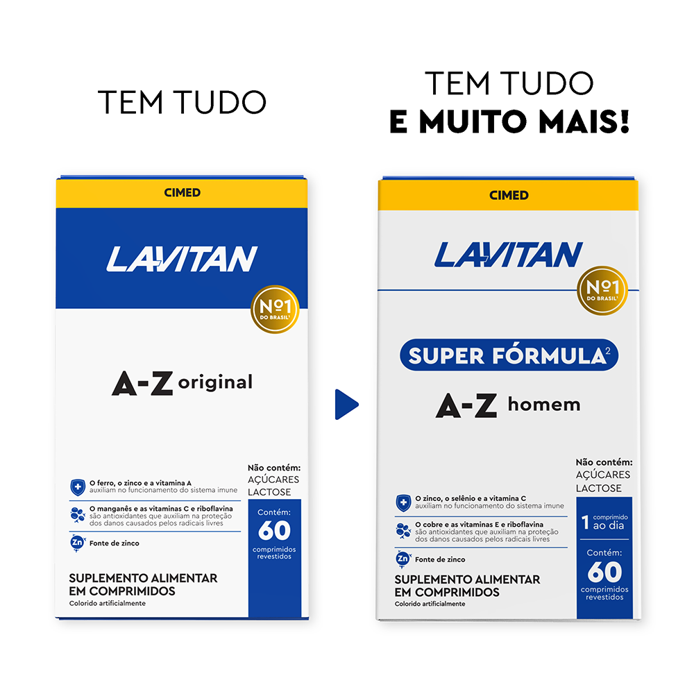 Lavitan Super Fórmula A-Z Homem com 60 Cápsulas
