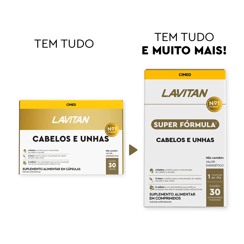 Lavitan Super Fórmula Cabelos e Unhas com 30 Cápsulas