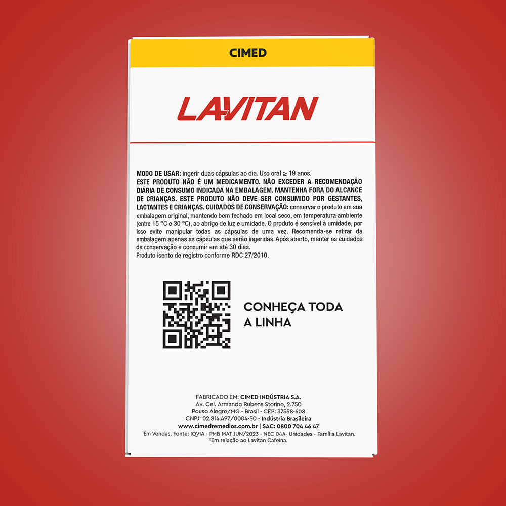 Lavitan Super Fórmula Lipomoro HD com 60 Cápsulas