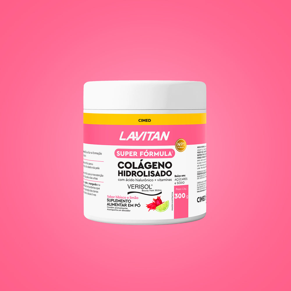Lavitan Super Fórmula Colágeno Hidrolisado Verisol Hibisco e Limão 300g