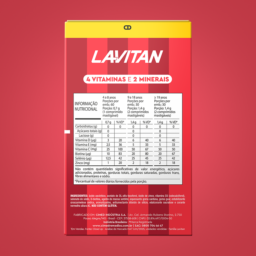 Lavitan Carmed Cabelos e Unhas com 60 Comprimidos