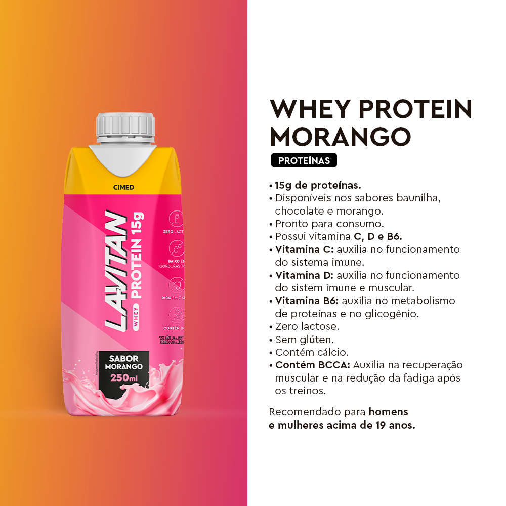 Lavitan Whey Protein Morango - UHT