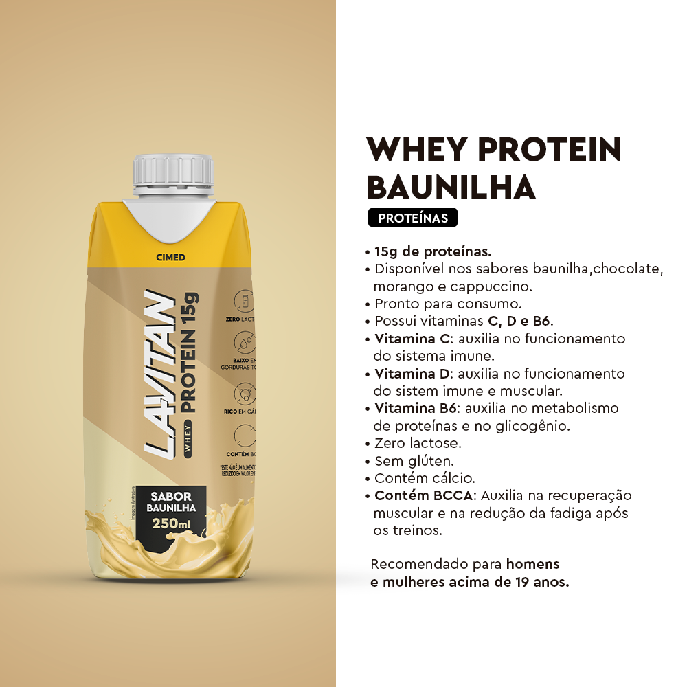 Lavitan Whey Protein Baunilha - UHT 250ml