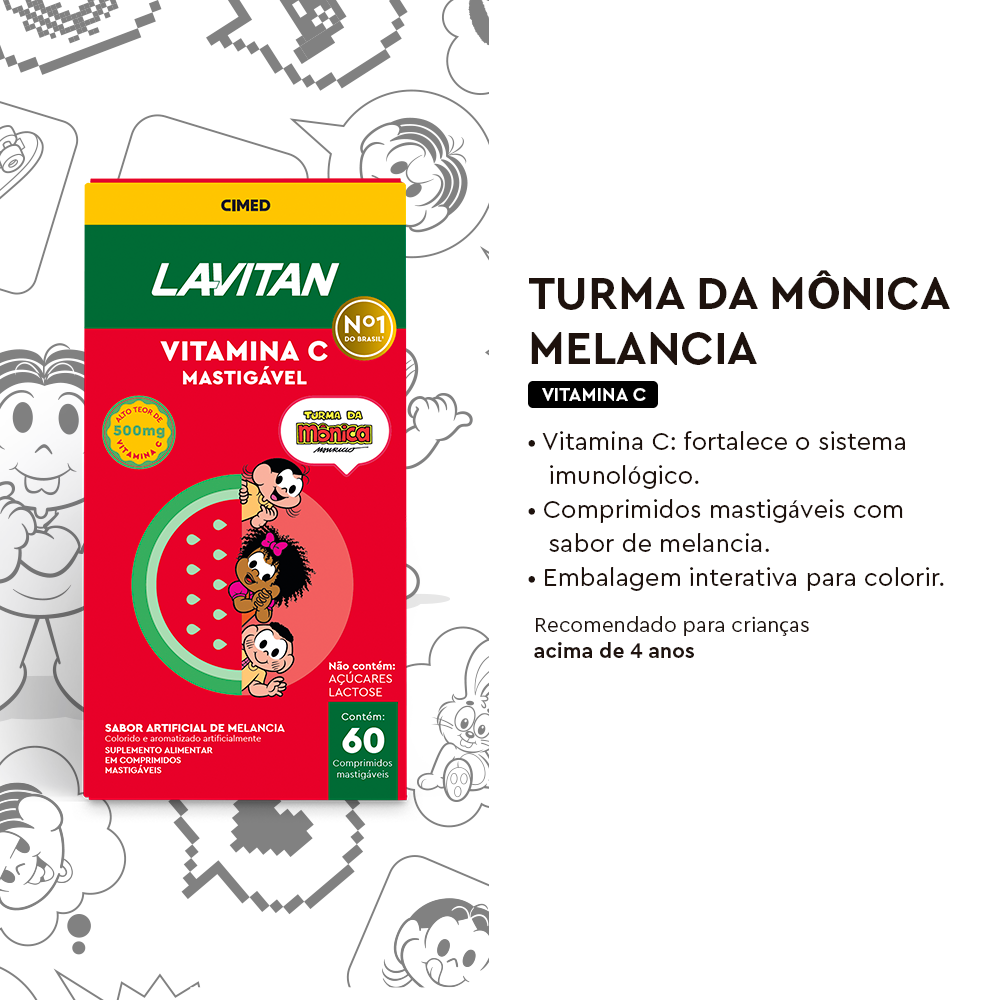 Lavitan Vitamina C Turma da Mônica Melancia
