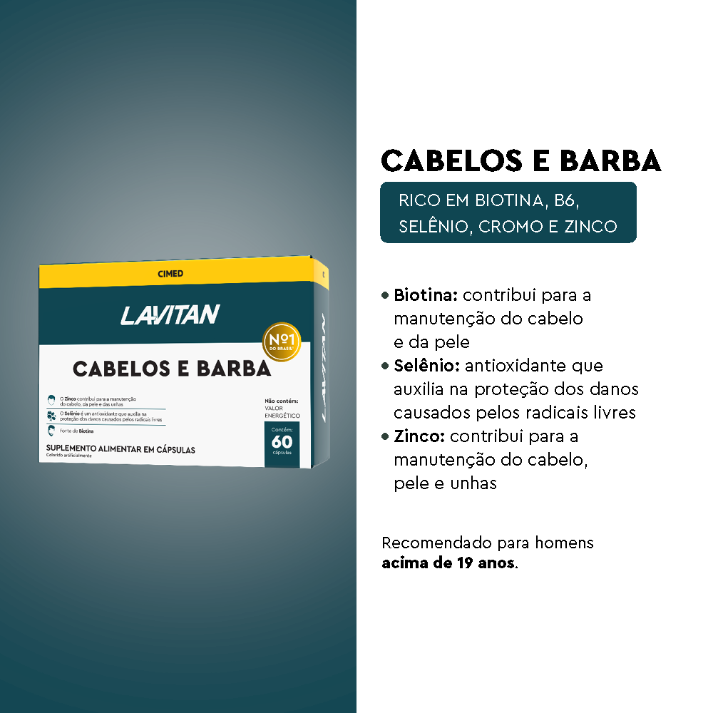 Lavitan Cabelos e Barba com 60 Cápsulas