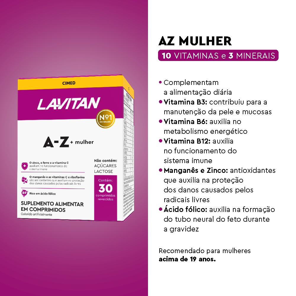 Lavitan A-Z Mulher Com 30 Comprimidos – Lavitan Vitaminas