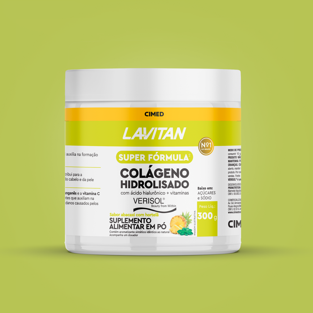 Lavitan Super Fórmula Colágeno Hidrolisado Verisol Abacaxi com Hortelã 300g