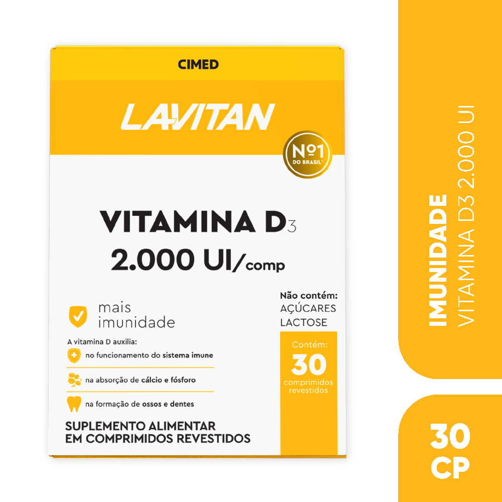 Lavitan Vitamina D 2.000 UI Com 30 Comprimidos Revestidos