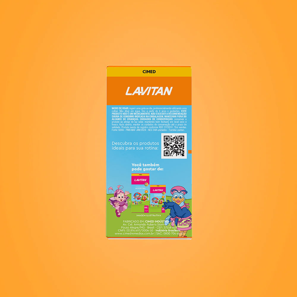 Vitamina D3 Lavitan Infantil Patati Patatá Sabor Limão Gotas 30ml