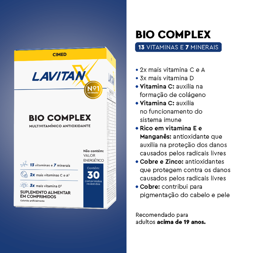 Lavitan Bio Complex com 30 Comprimidos – Lavitan Vitaminas
