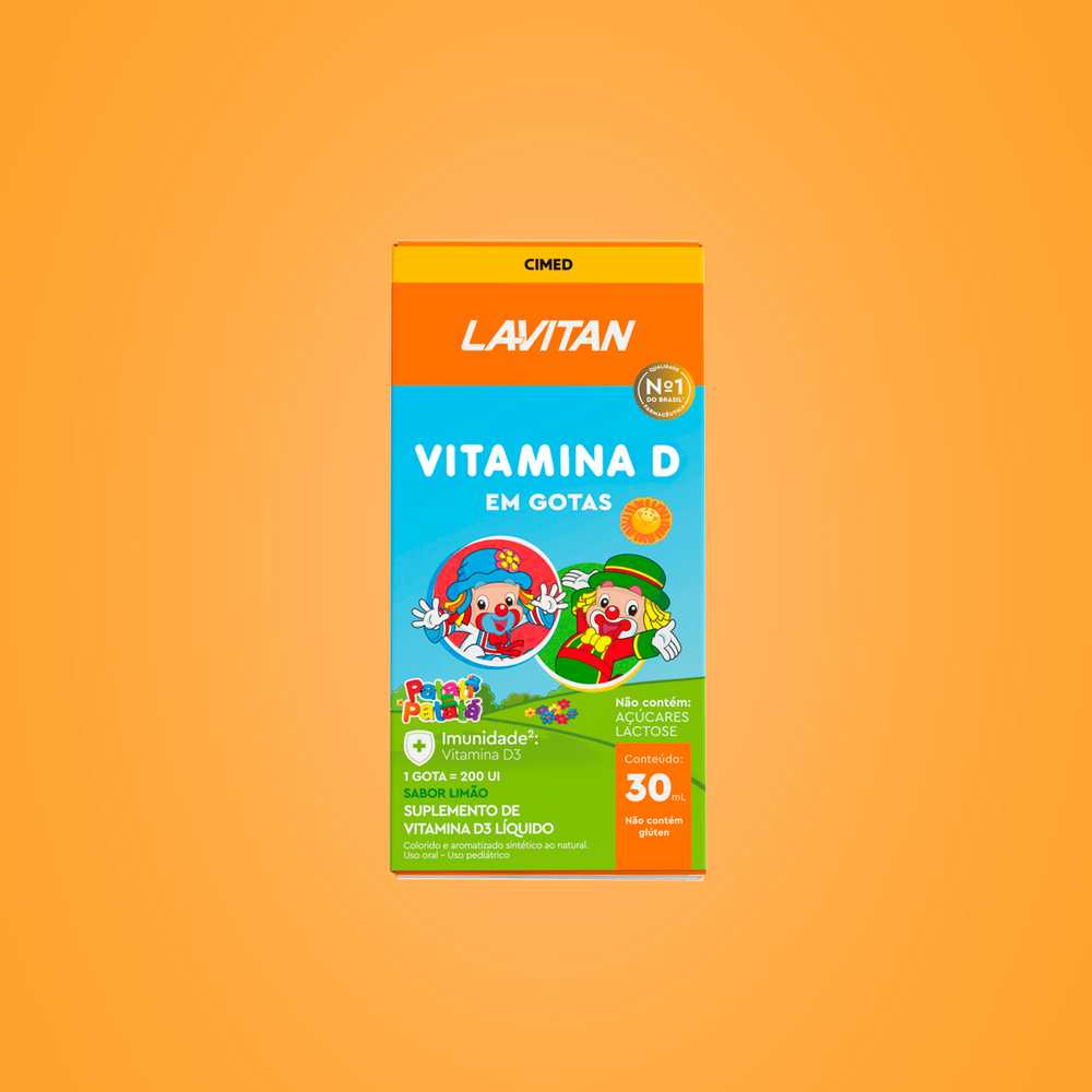 Vitamina D3 Lavitan Infantil Patati Patatá Sabor Limão Gotas 30ml