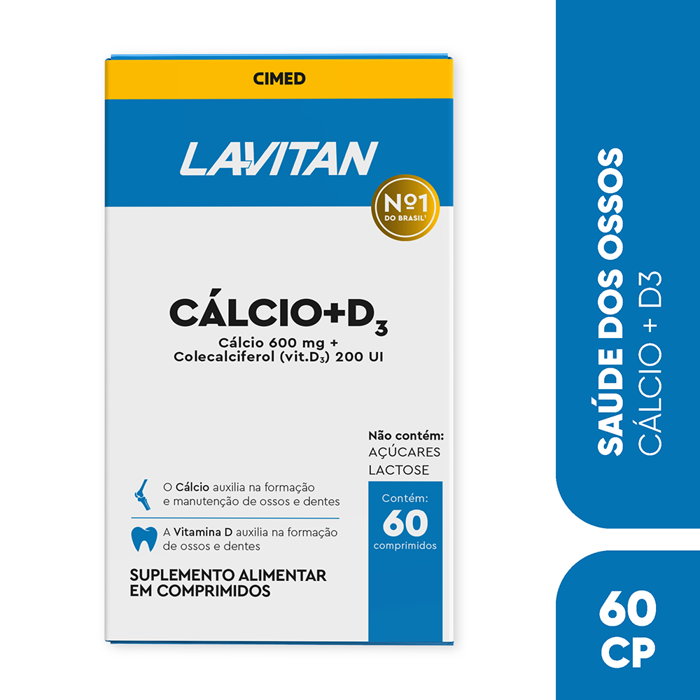 Lavitan Cálcio + Vitamina D3 com 60 comprimidos revestidos