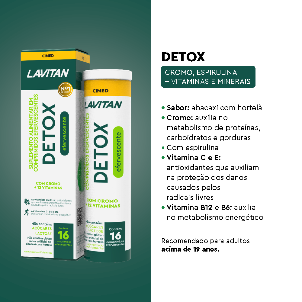 Lavitan Detox com 16 Comprimidos Efervescentes