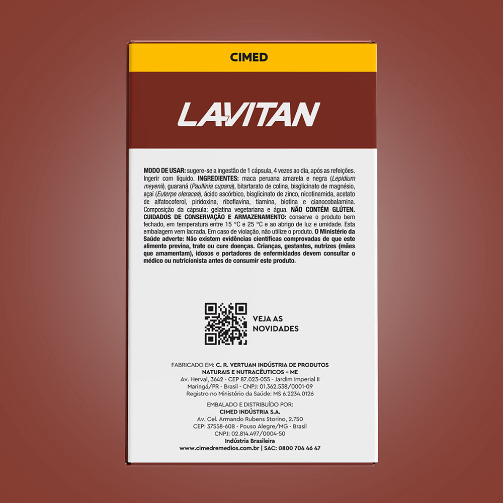 Lavitan Viron Maca Peruana Com 60 Capsulas | Compre Cimed – Lavitan ...