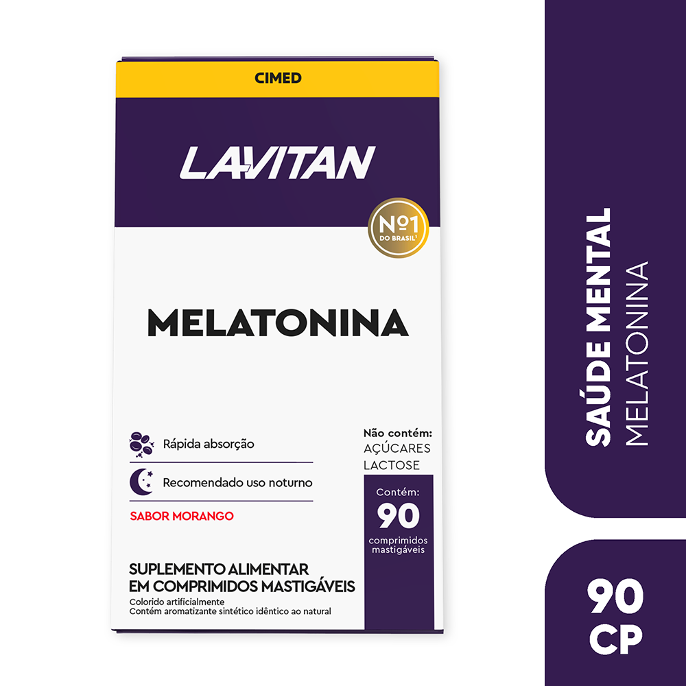 Lavitan Melatonina Morango c/ 90 Comprimidos Mastigáveis