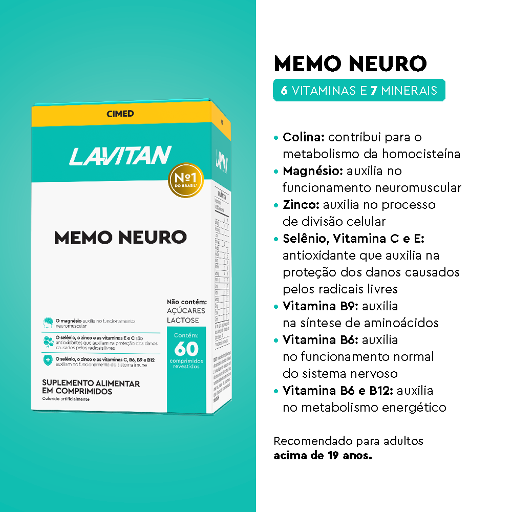 Lavitan Memo Neuro com 60 comprimidos revestidos