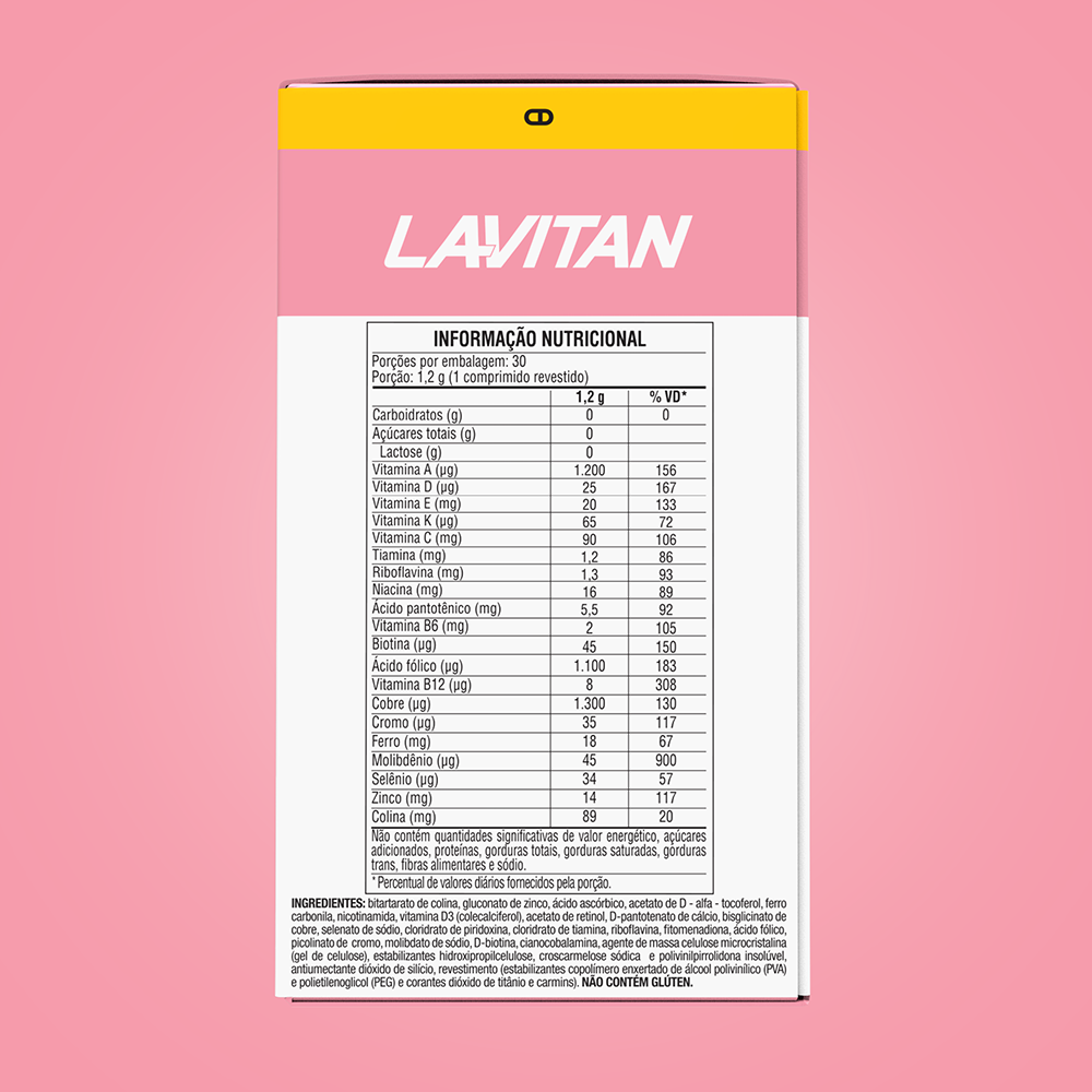 Multivitamínico Lavitan Pré-Natal com 30 Comprimidos