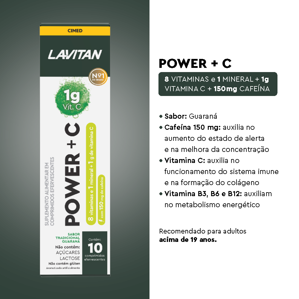 Lavitan Multi + C Power Com 10 Comprimidos Efervescente