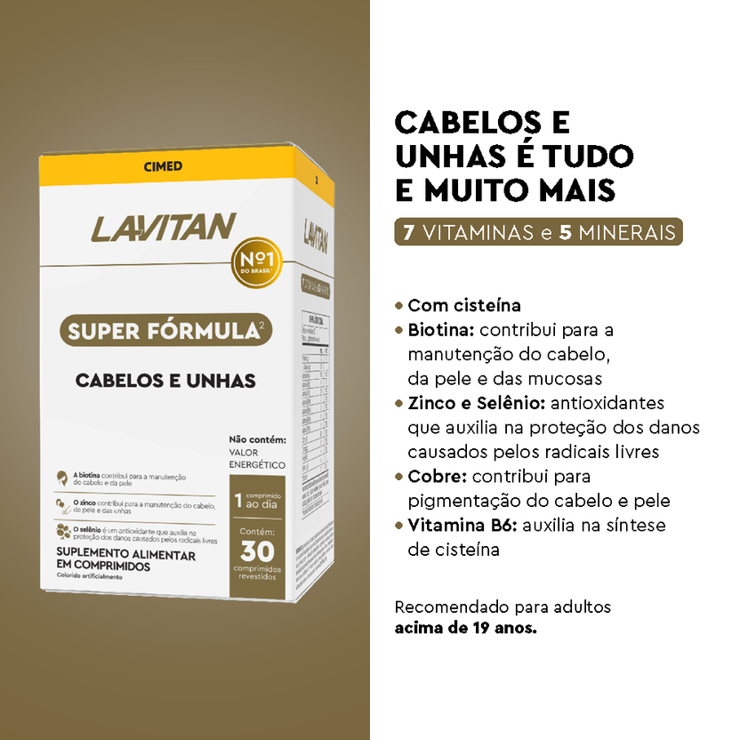 Lavitan Super Fórmula Cabelos e Unhas com 30 Cápsulas – Lavitan Vitaminas