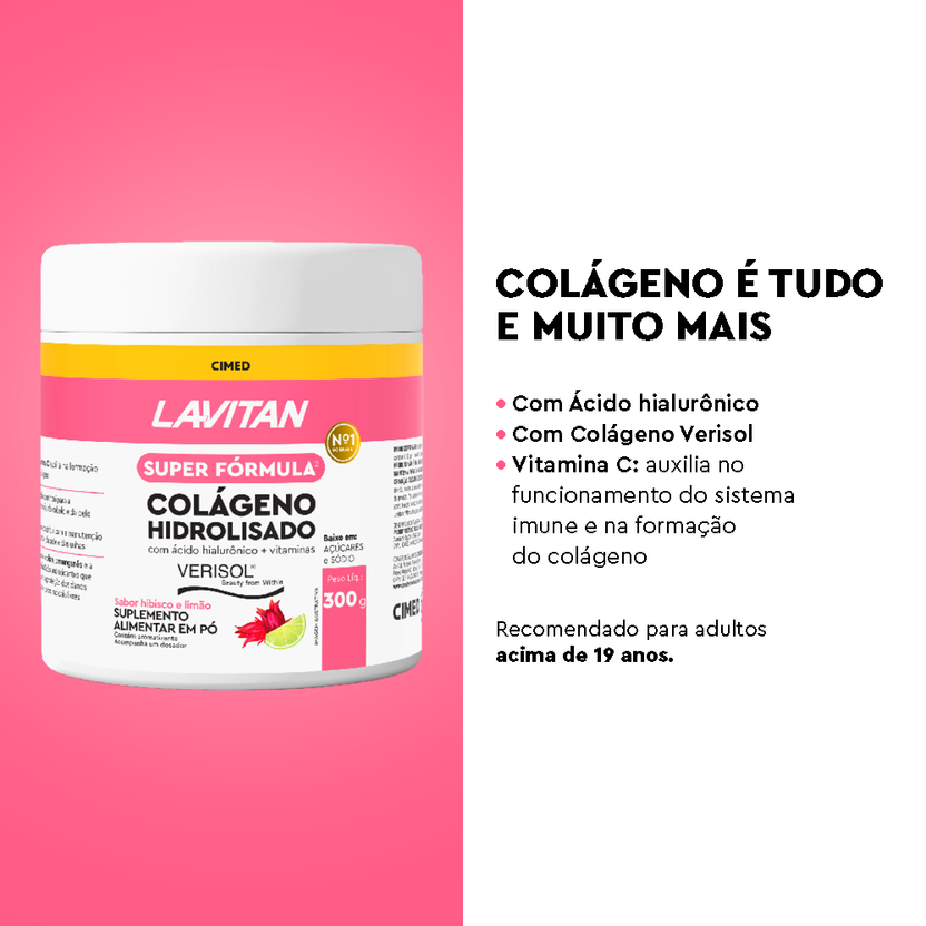 Lavitan Super Fórmula Colágeno Hidrolisado Verisol Hibisco e Limão ...