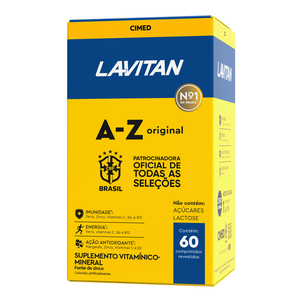 Lavitan A-Z Original com 60 Comprimidos Edição Seleção Brasileira