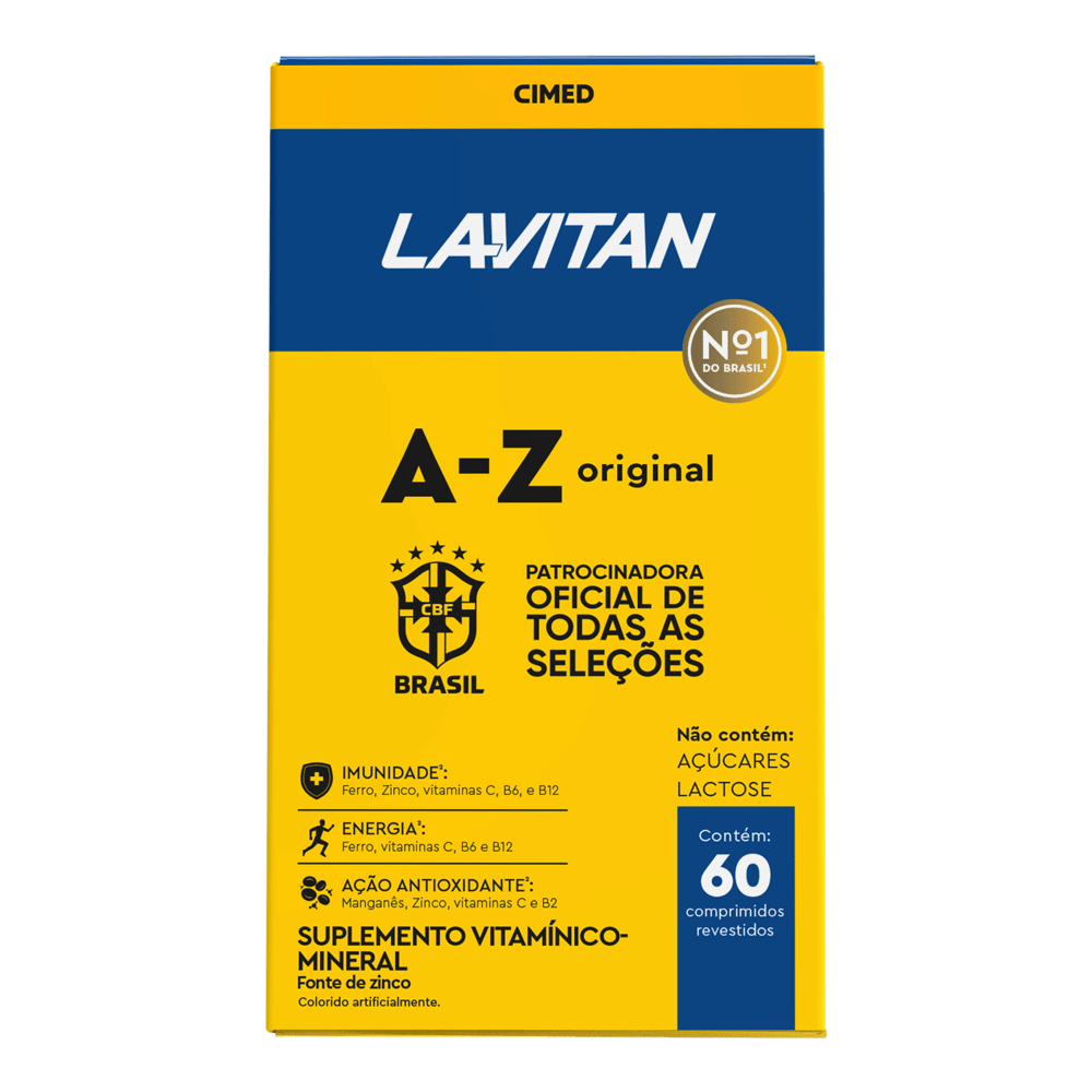 Lavitan A-Z Original com 60 Comprimidos Edição Seleção Brasileira