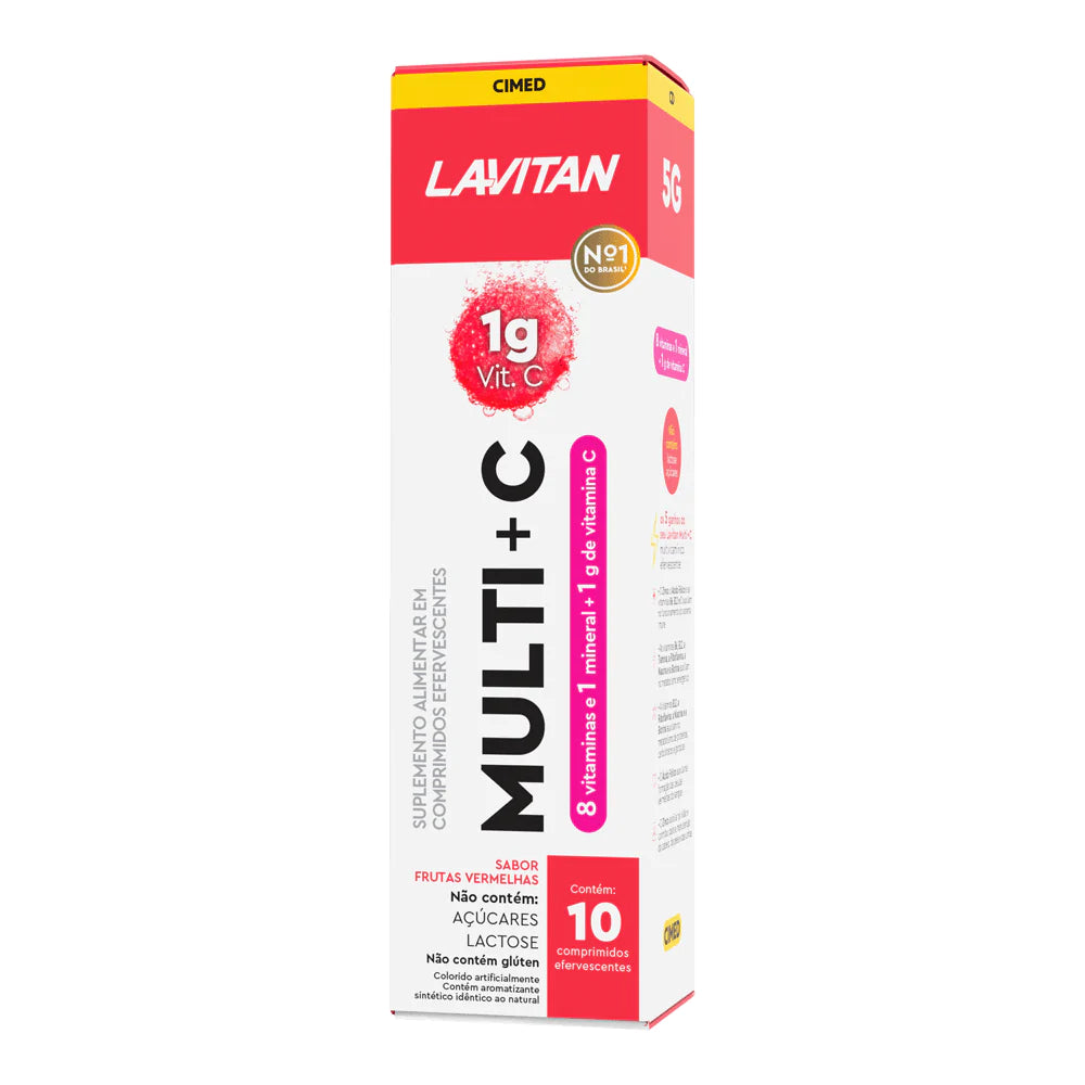 Lavitan Multi + C Frutas Vermelhas Com 10 Comprimidos Efervescentes