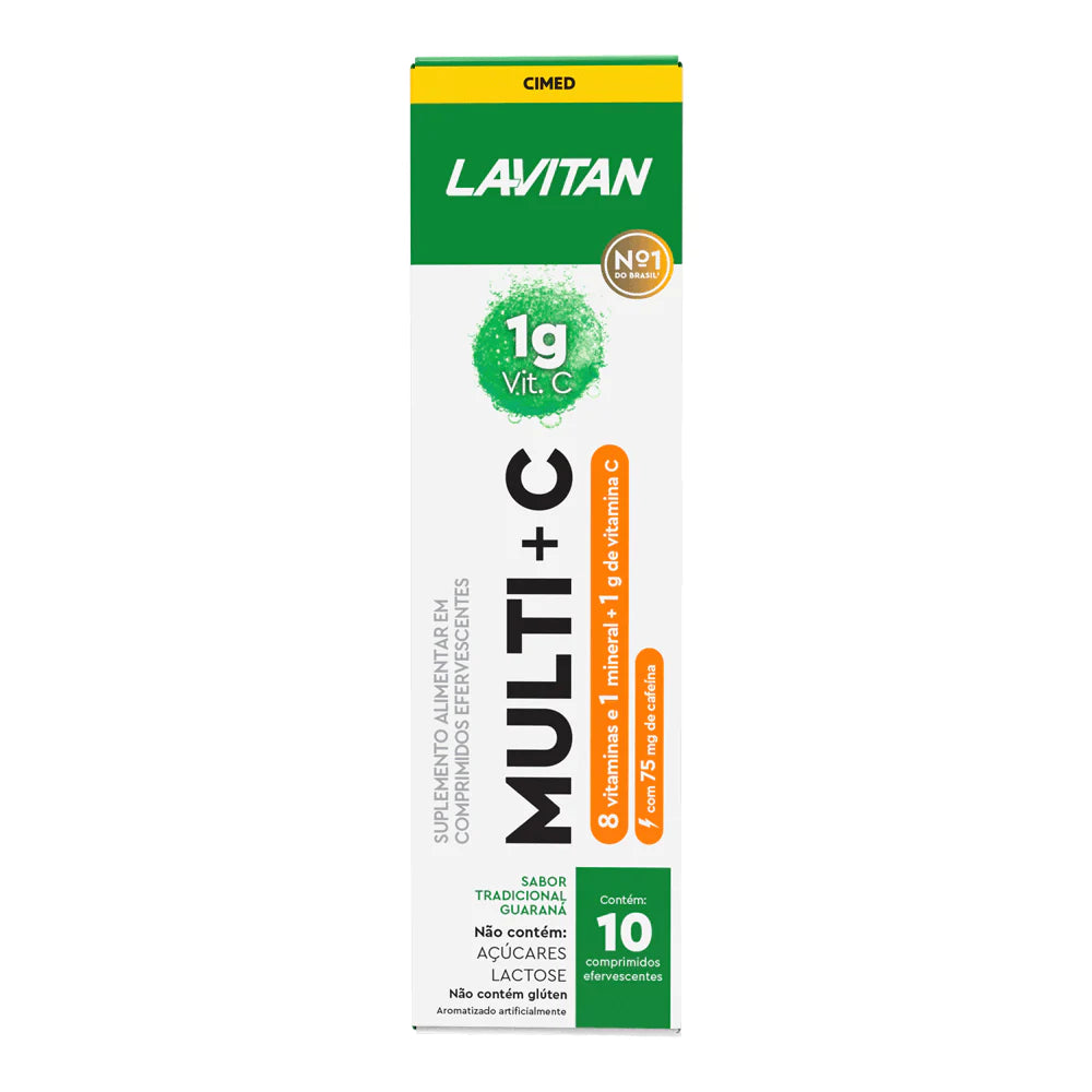 Lavitan Multi + C Tradicional Guaraná com 10 Comprimidos Efervescentes