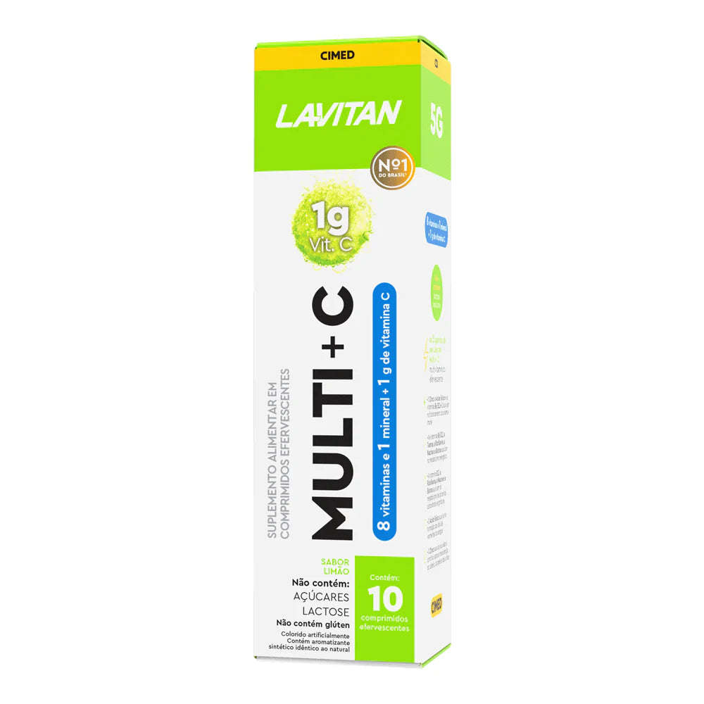 Lavitan Multi + C Limão Com 10 Comprimidos Efervescentes