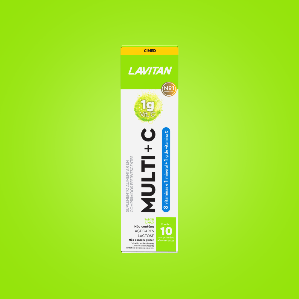 Lavitan Multi + C Limão Com 10 Comprimidos Efervescentes